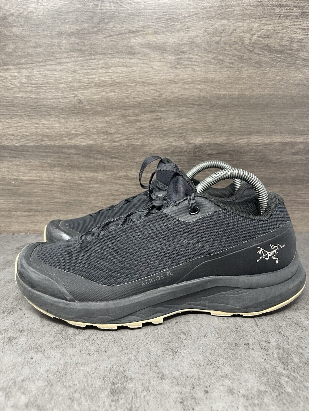 Arcteryx Aerios FL Size 7.5 Mens Black Trail Hiking Shoes Lightweight Outdoor